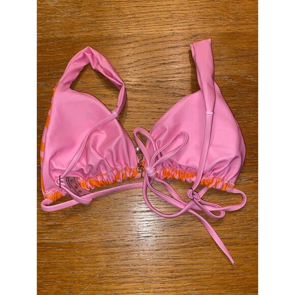 Zebra Print Triangle Bikini Set - Pink & Orange - Womens Swimwear - Picture 7 of 7